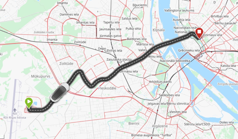 CarGuru RoboShuttle Route Map
